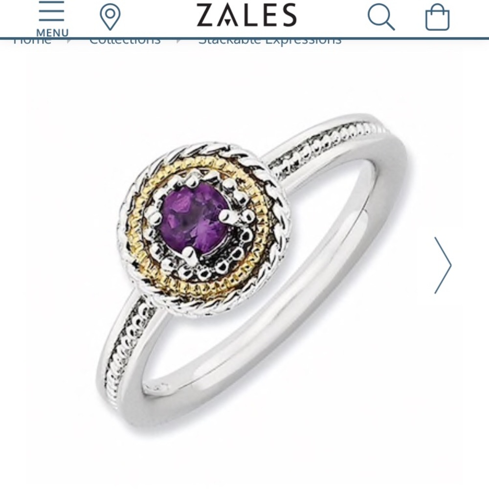 Stackable Expressions Rope Framed Amethyst Ring